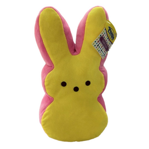 Peeps Bunny Plush 12” Yellow Pink Soft Yellow Bunny Easter Spring NEW GIFT